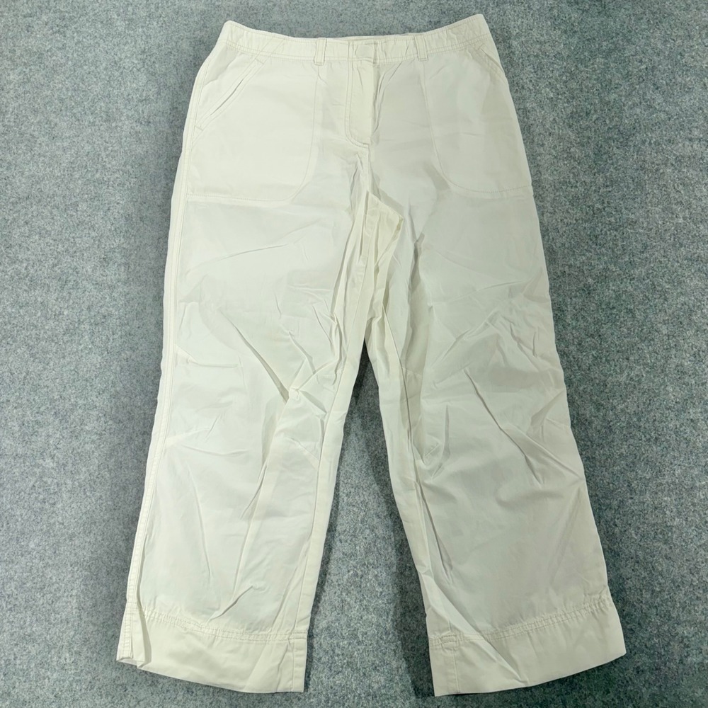 J. Jill Genuine Fit at Waist Wide Leg Pants Cream Off White Size 10